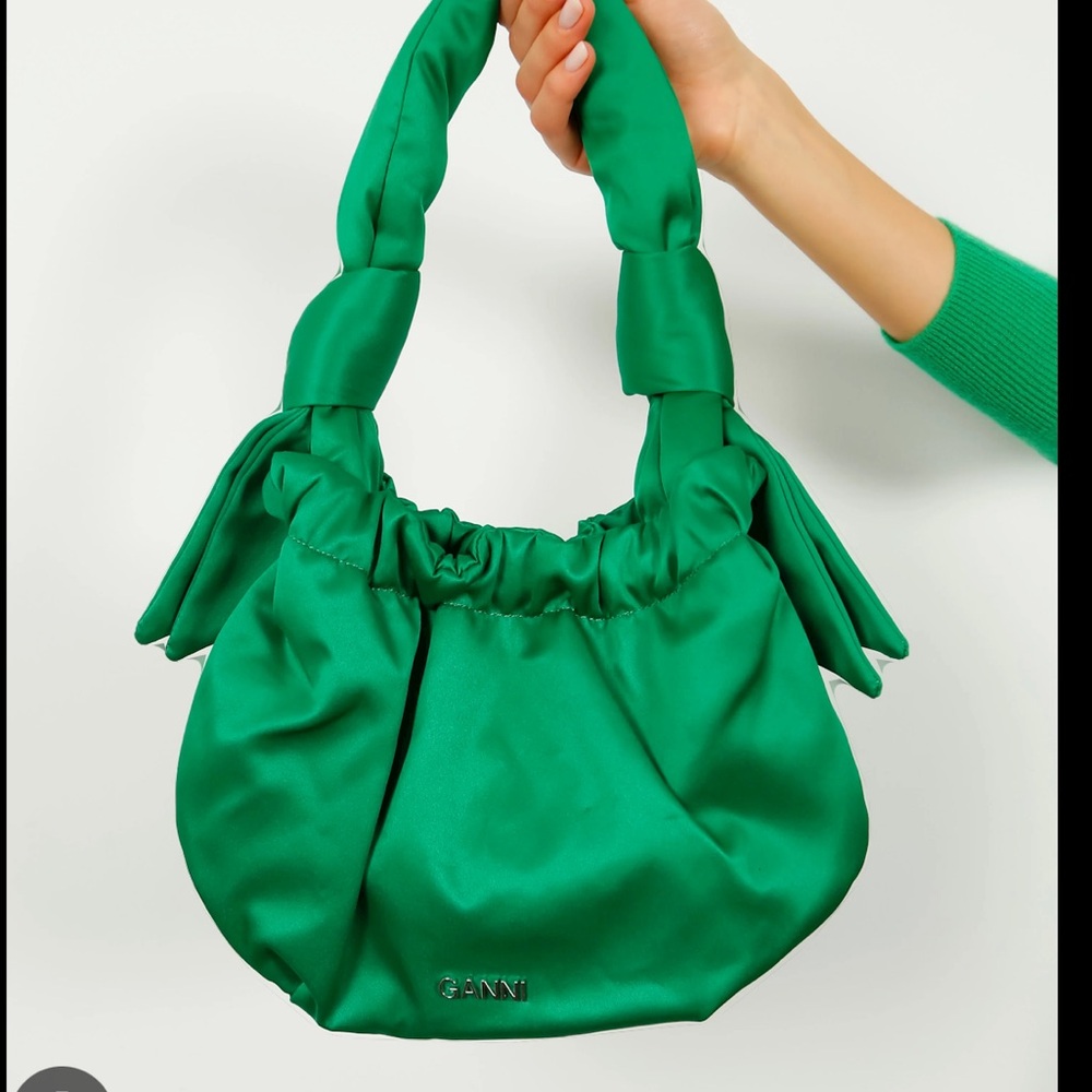 Ganni Kelly green purse